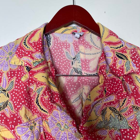 Rhode resort Red Yellow button down boxed shirt sz M - Picture 3 of 6